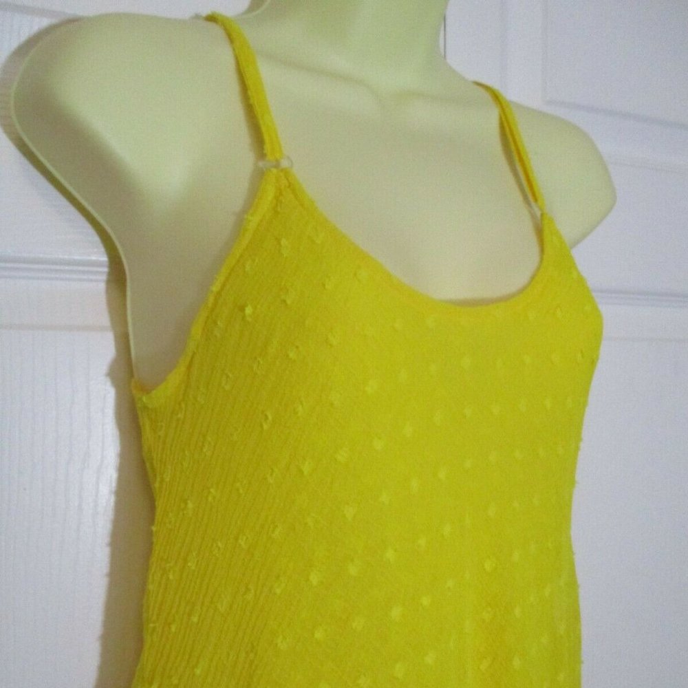 Polka Dot Gauze Coverup Sundress sz S Yellow Summer Beach Vacation